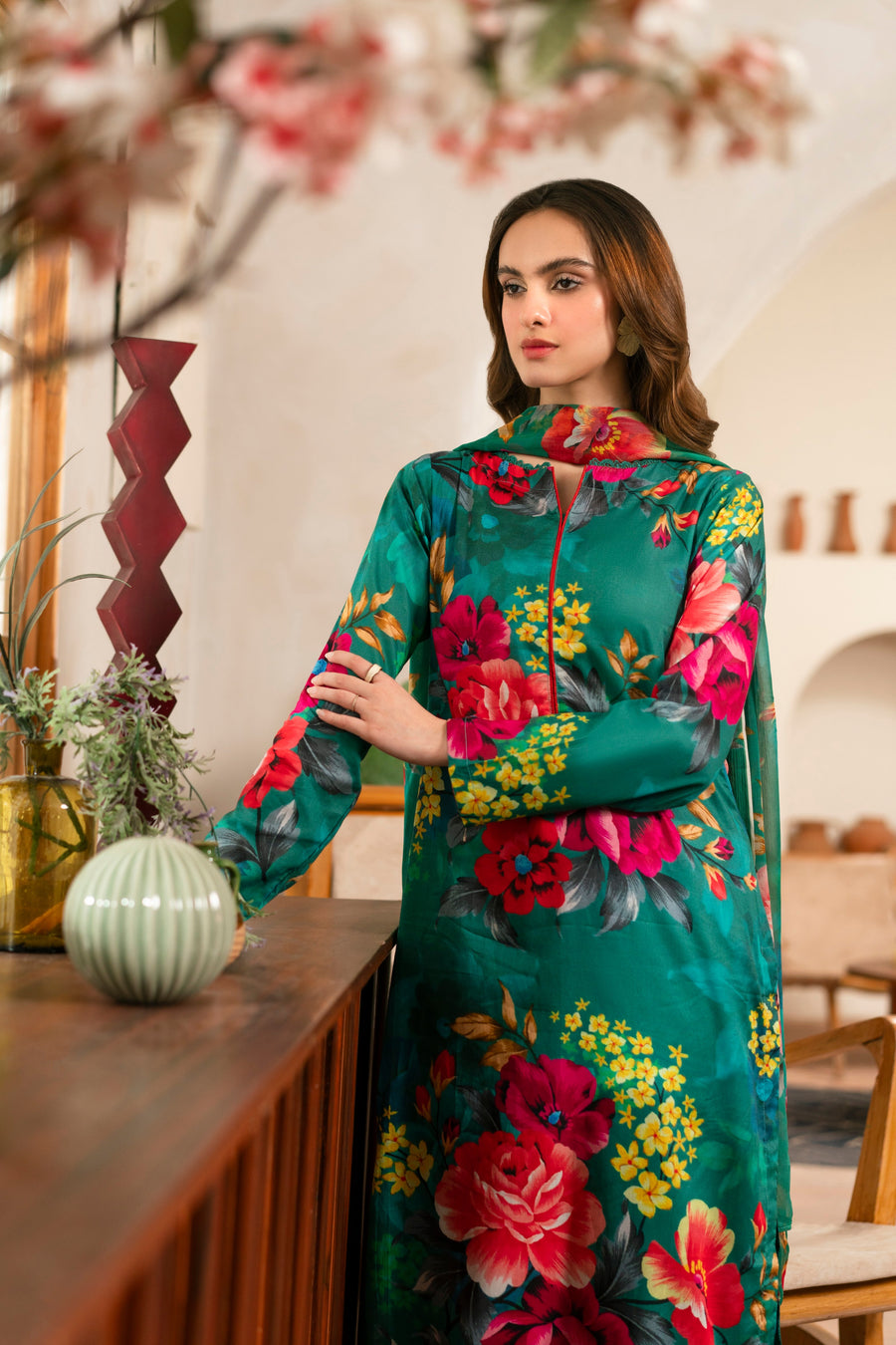 Feathers Twilight Temptations Unstitched Printed Lawn 3Pc Suit MOSS-FT467
