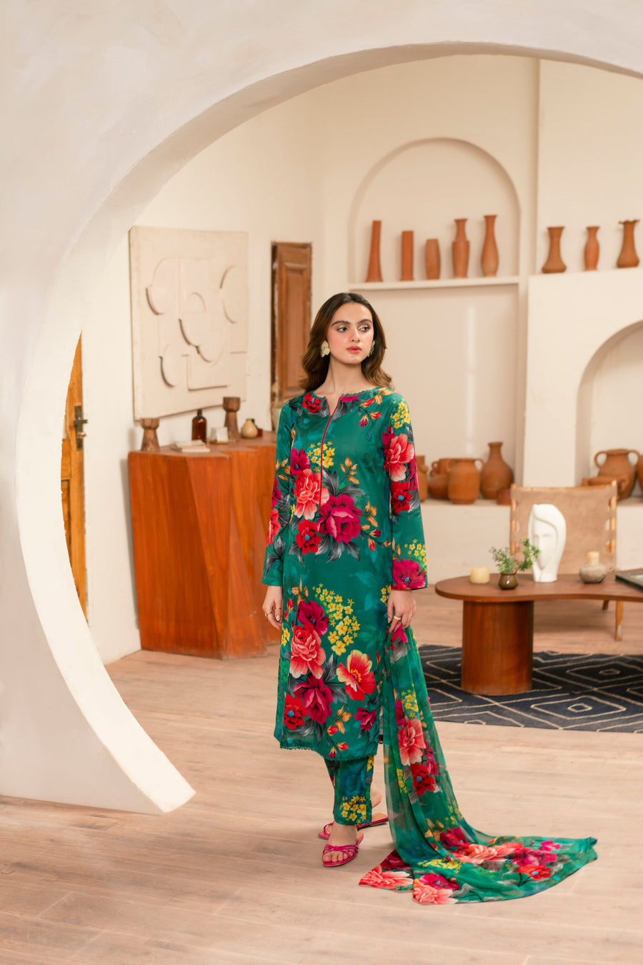 Feathers Twilight Temptations Unstitched Printed Lawn 3Pc Suit MOSS-FT467