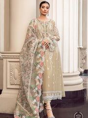 Maria.B Unstitched Chiffon Embroidered Suit MPC-23-101 Coffee