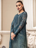 Maria.B Unstitched Chiffon Embroidered Suit MPC-23-102 Teal Blue
