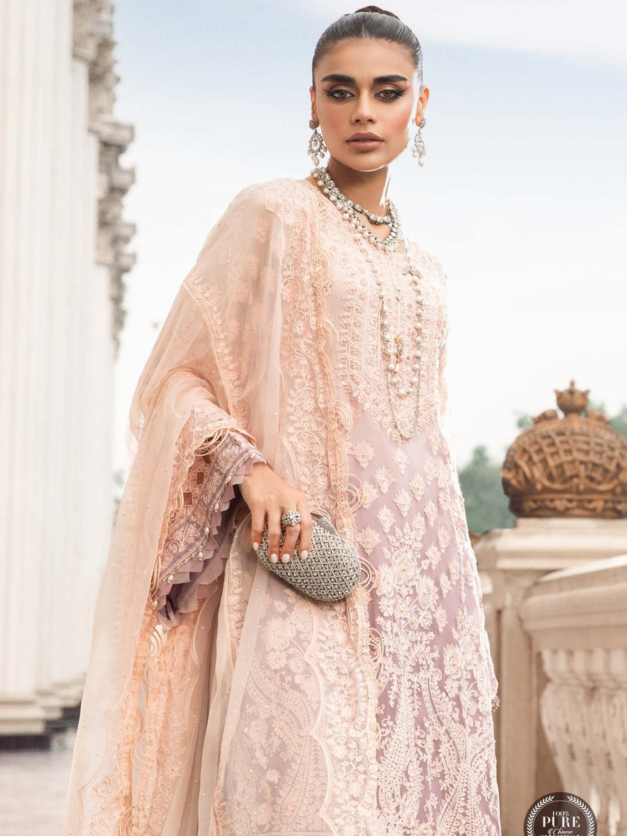 Maria.B Unstitched Chiffon Embroidered Suit MPC-23-103 Lilac