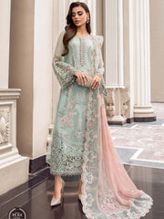 Maria.B Unstitched Chiffon Embroidered Suit MPC-23-104 Mint Green