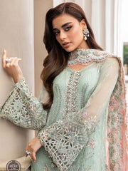 Maria.B Unstitched Chiffon Embroidered Suit MPC-23-104 Mint Green
