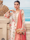 Maria.B Unstitched Chiffon Embroidered Suit MPC-23-106 Cloud White Floral
