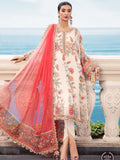 Maria.B Unstitched Chiffon Embroidered Suit MPC-23-106 Cloud White Floral