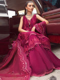 Maria.B Unstitched Chiffon Embroidered Suit MPC-23-107 Magenta Pink