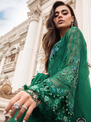 Maria.B Unstitched Chiffon Embroidered Suit MPC-23-108 Emerald Green
