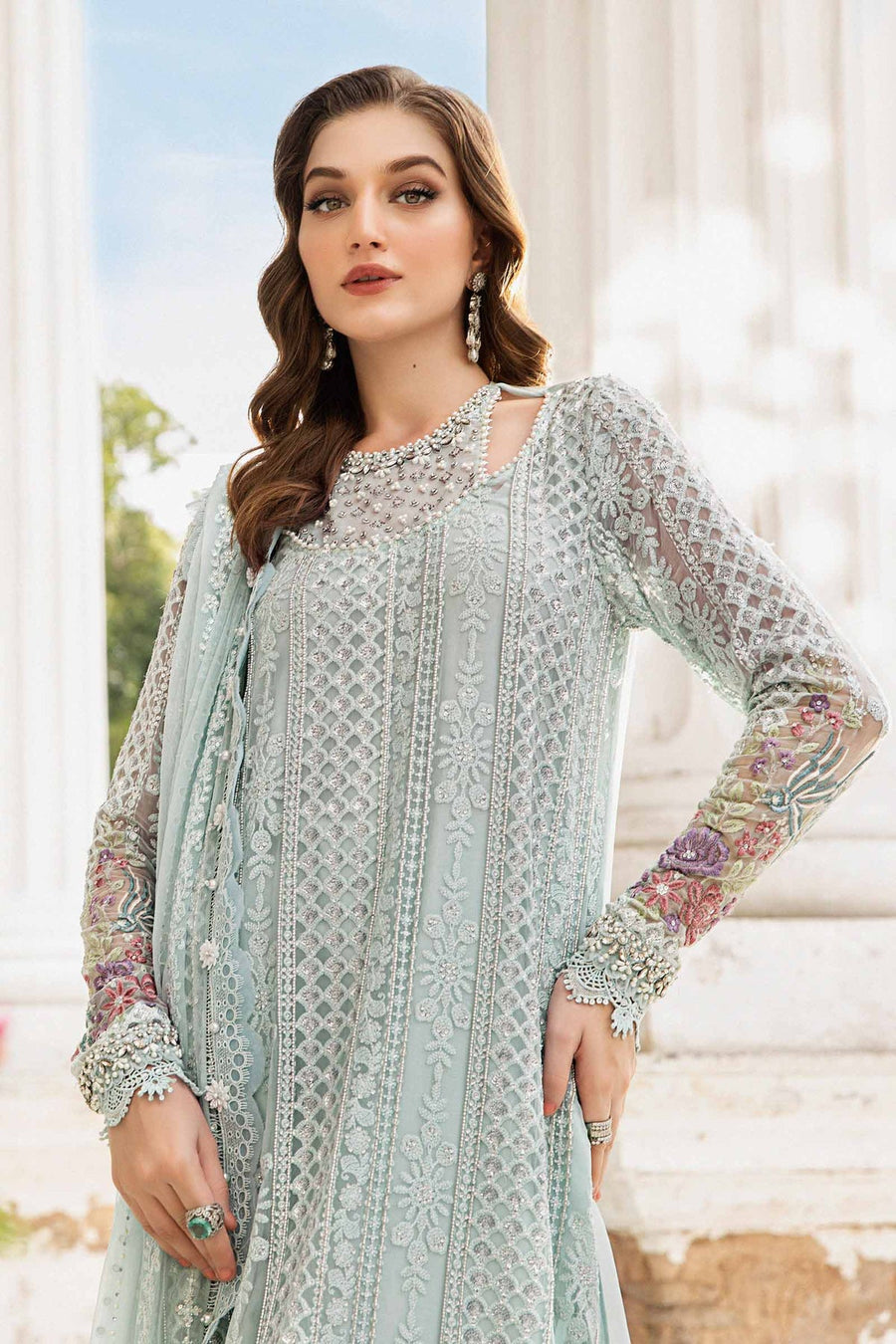 Maria.B Unstitched Embroidered Luxury Chiffon 3Pc Suit MPC-24-103