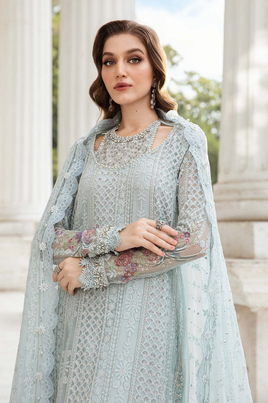 Maria.B Unstitched Embroidered Luxury Chiffon 3Pc Suit MPC-24-103