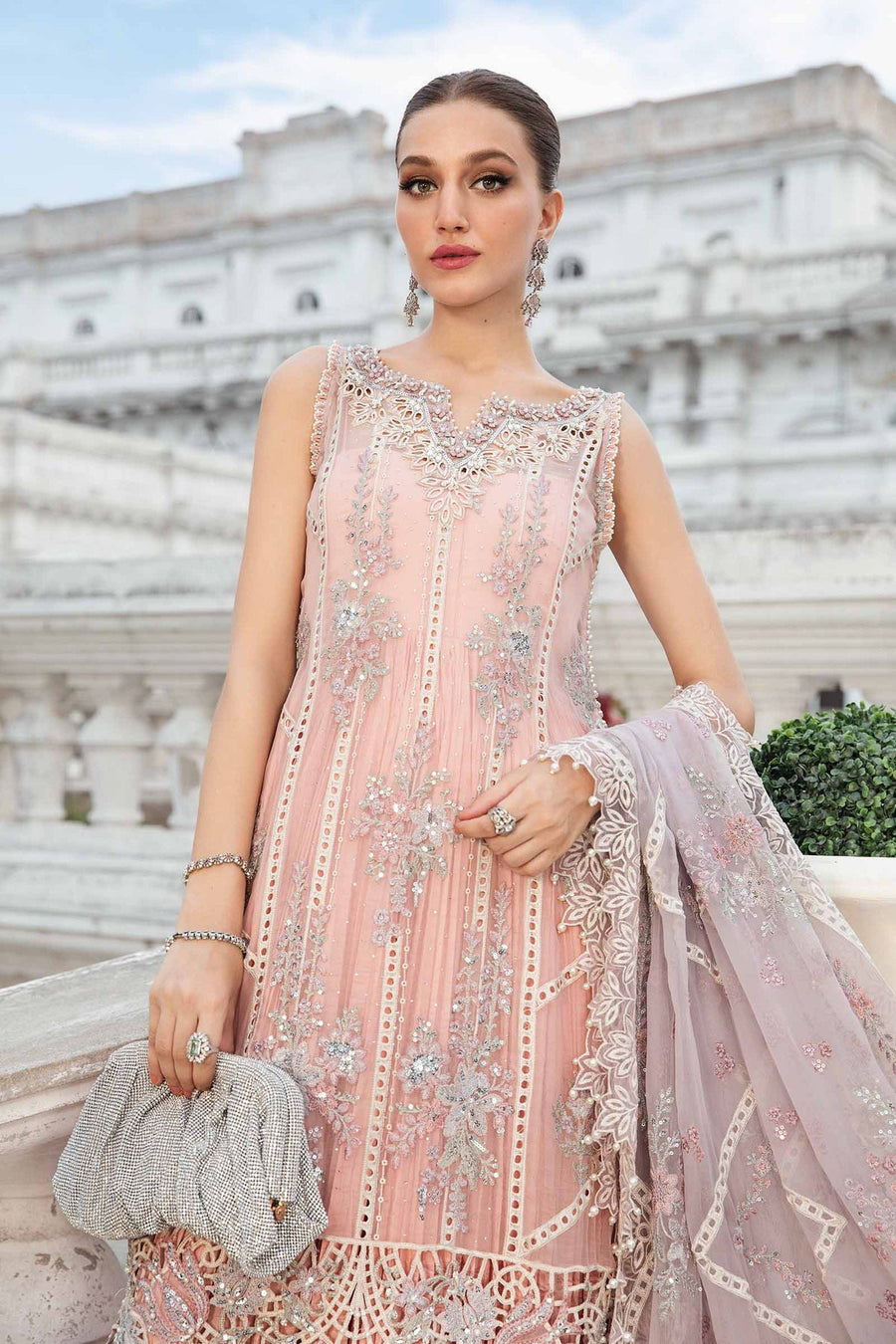 Maria.B Unstitched Embroidered Luxury Chiffon 3Pc Suit MPC-24-106