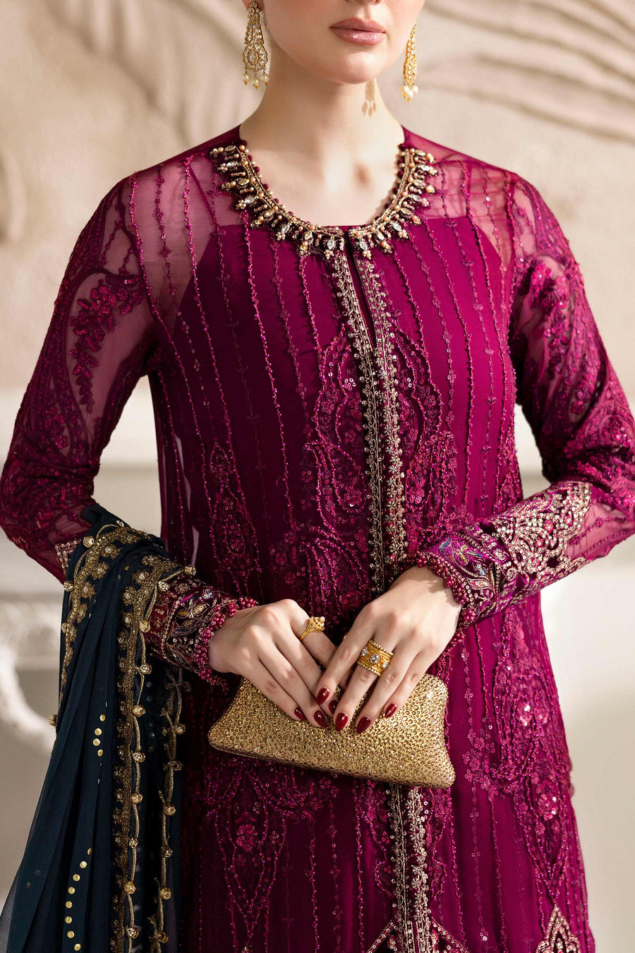 Maria B Embroidered Luxury Chiffon Unstitched 3Pc Suit MPC-25-102