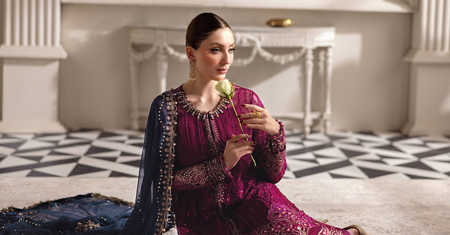Maria B Embroidered Luxury Chiffon Unstitched 3Pc Suit MPC-25-102