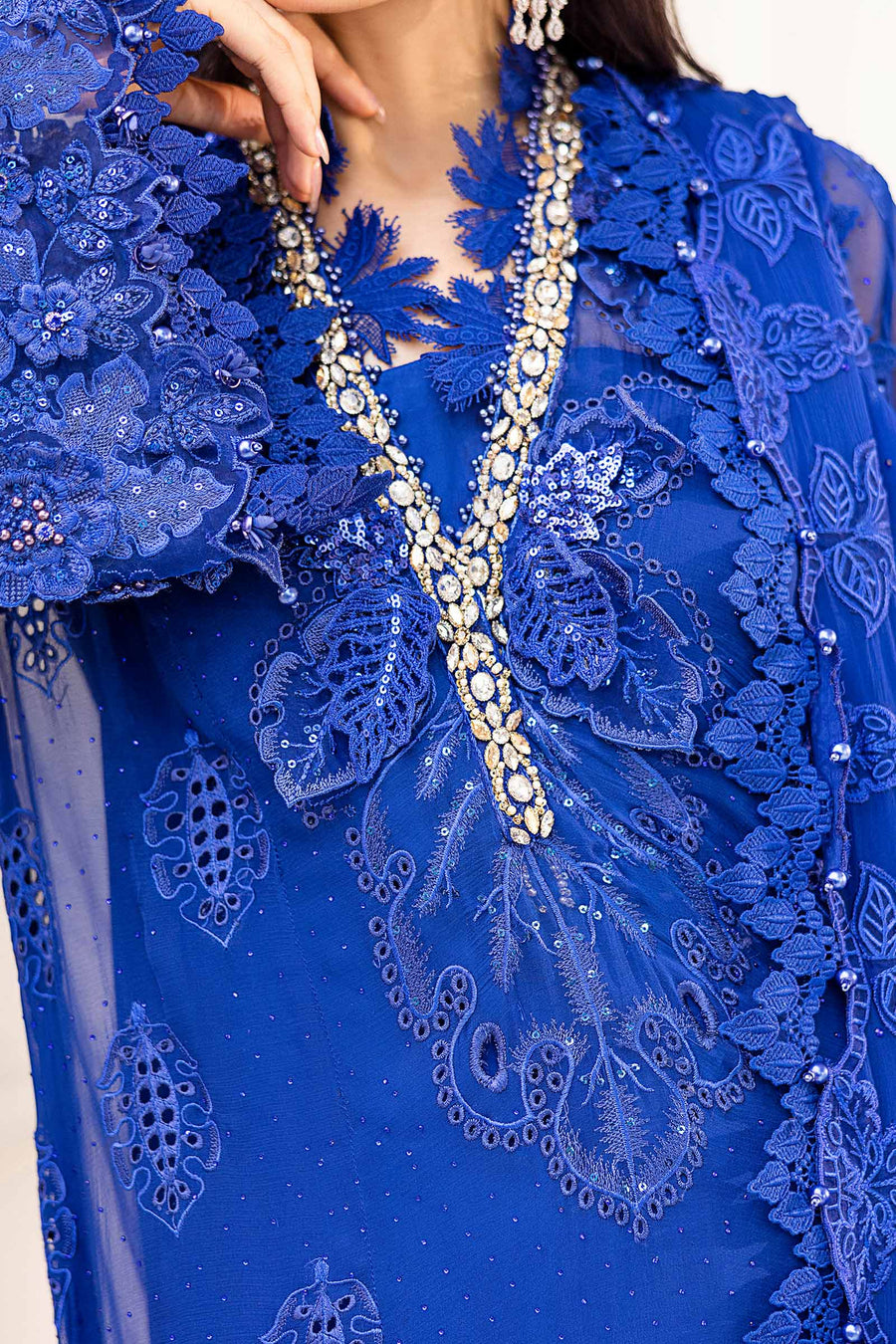 Maria B Embroidered Luxury Chiffon Unstitched 3Pc Suit MPC-25-103