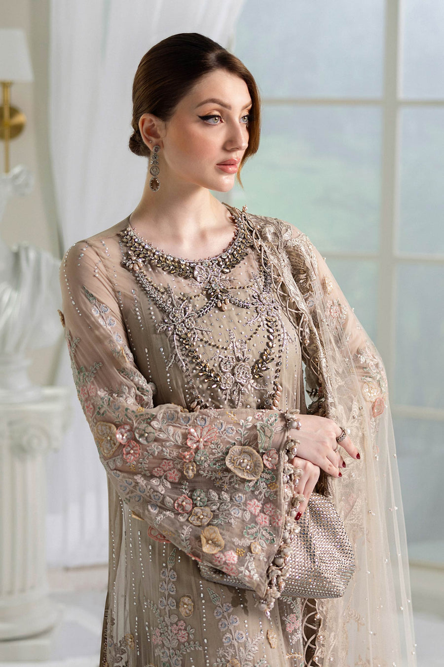 Maria B Embroidered Luxury Chiffon Unstitched 3Pc Suit MPC-25-107