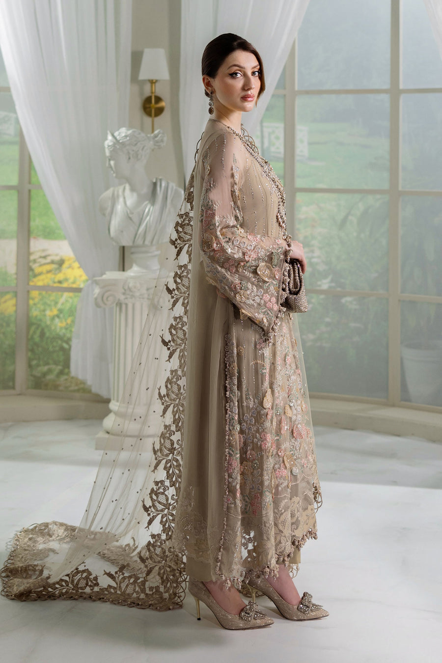 Maria B Embroidered Luxury Chiffon Unstitched 3Pc Suit MPC-25-107