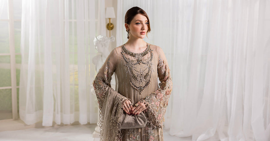 Maria B Embroidered Luxury Chiffon Unstitched 3Pc Suit MPC-25-107
