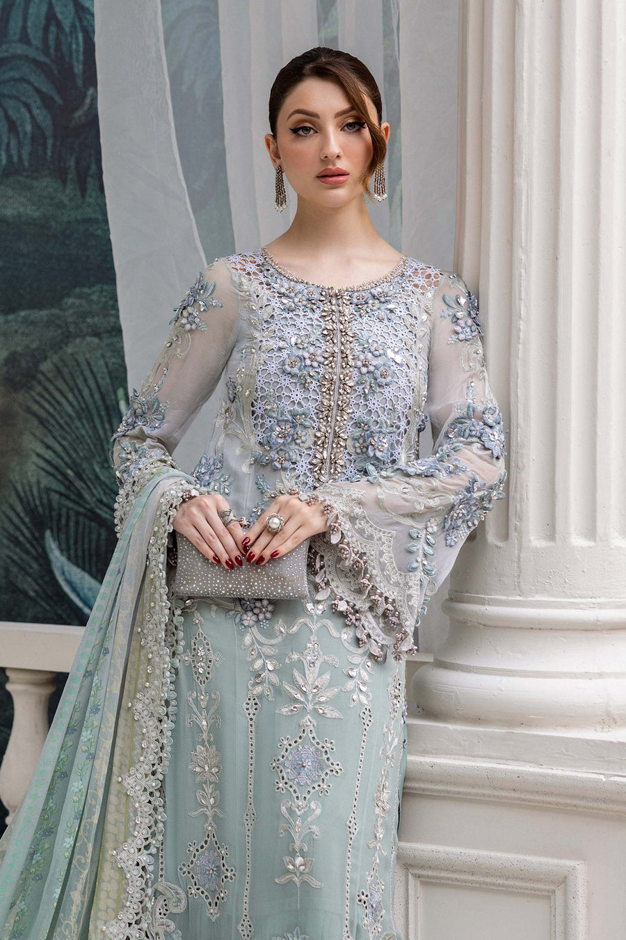 Maria B Embroidered Luxury Chiffon Unstitched 3Pc Suit MPC-25-108
