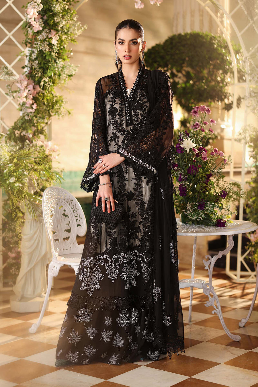 Maria B Embroidered Luxury Chiffon Unstitched 3Pc Suit MPC-26-101