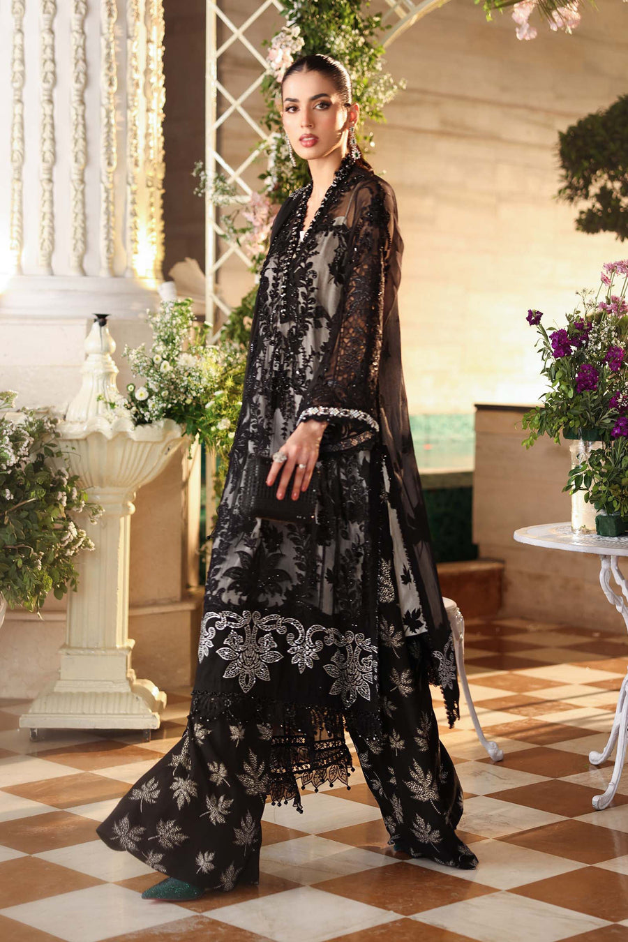 Maria B Embroidered Luxury Chiffon Unstitched 3Pc Suit MPC-26-101