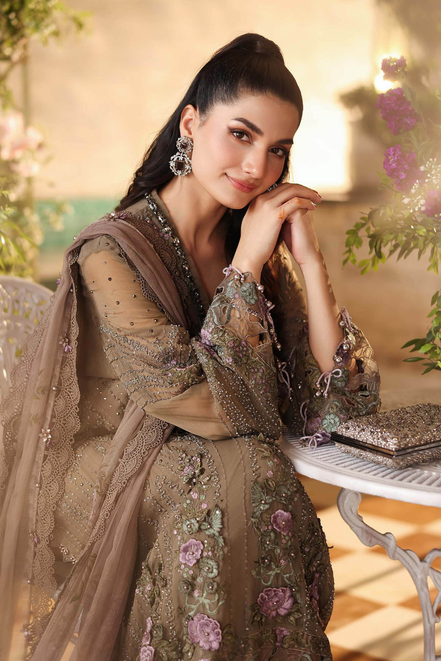 Maria B Embroidered Luxury Chiffon Unstitched 3Pc Suit MPC-26-102