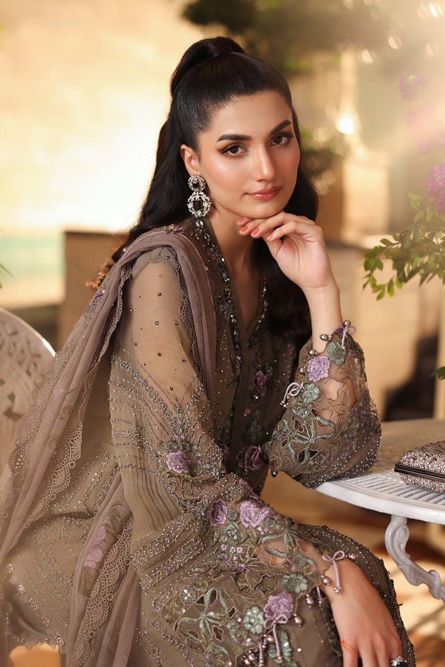 Maria B Embroidered Luxury Chiffon Unstitched 3Pc Suit MPC-26-102