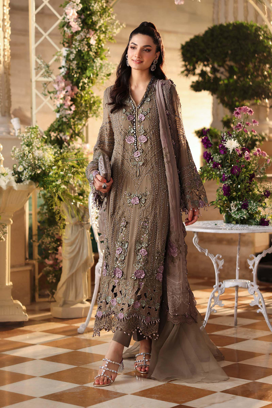 Maria B Embroidered Luxury Chiffon Unstitched 3Pc Suit MPC-26-102