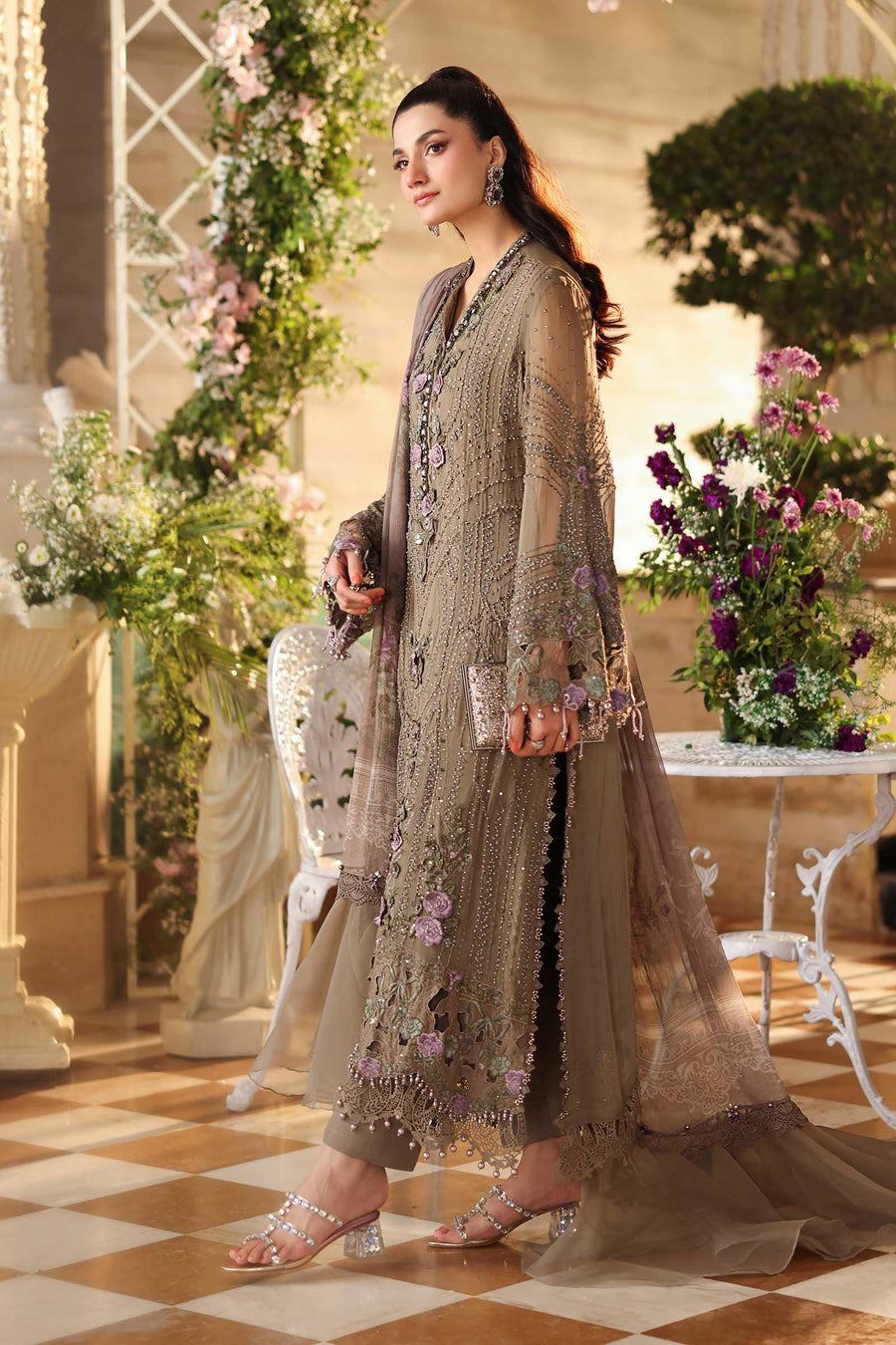 Maria B Embroidered Luxury Chiffon Unstitched 3Pc Suit MPC-26-102