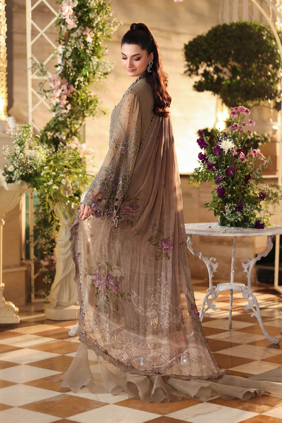 Maria B Embroidered Luxury Chiffon Unstitched 3Pc Suit MPC-26-102