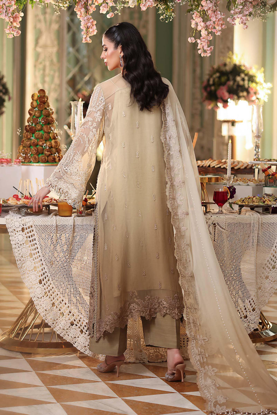 Maria B Embroidered Luxury Chiffon Unstitched 3Pc Suit MPC-26-103