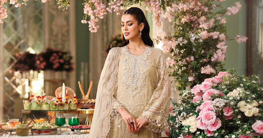Maria B Embroidered Luxury Chiffon Unstitched 3Pc Suit MPC-26-103