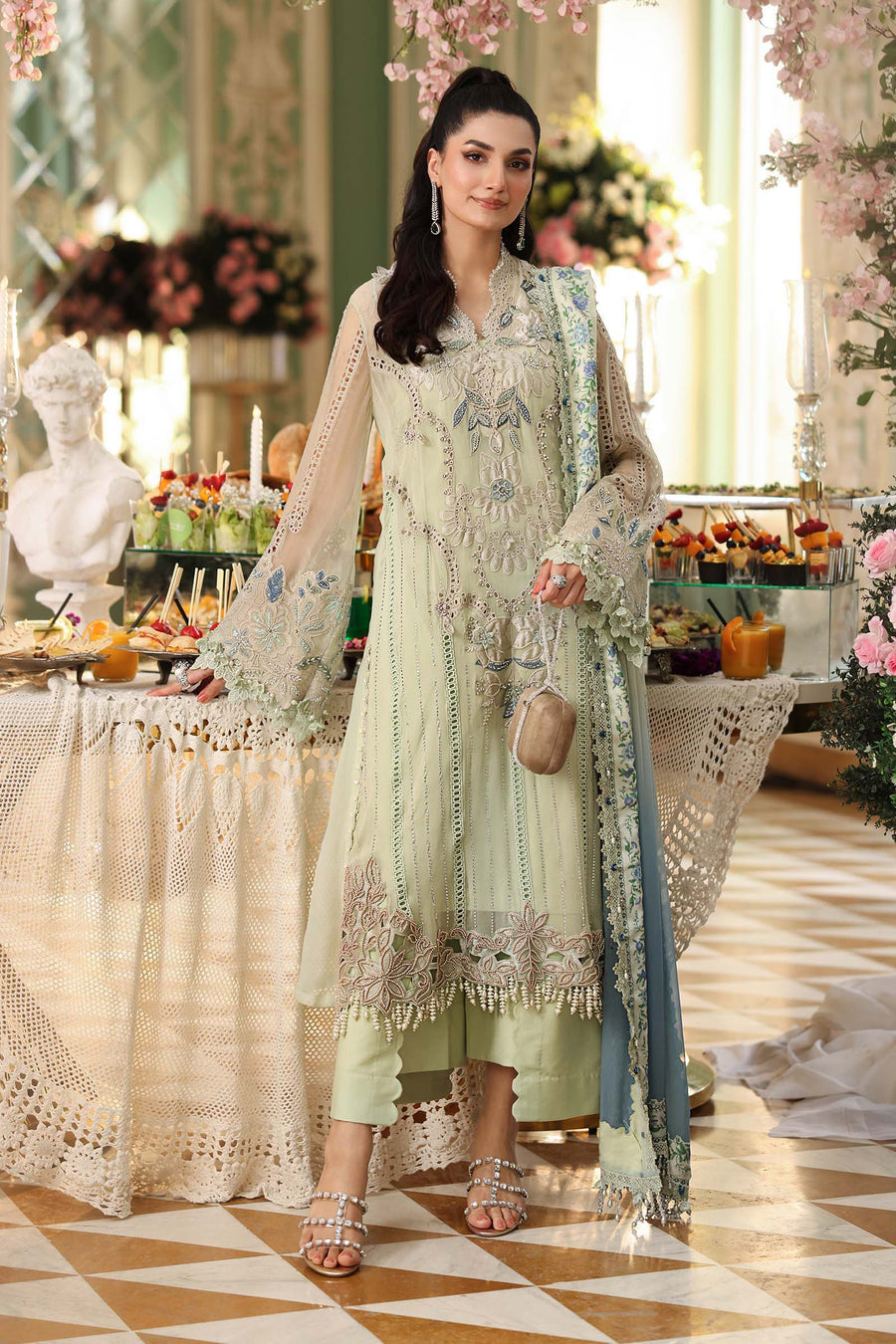 Maria B Embroidered Luxury Chiffon Unstitched 3Pc Suit MPC-26-105