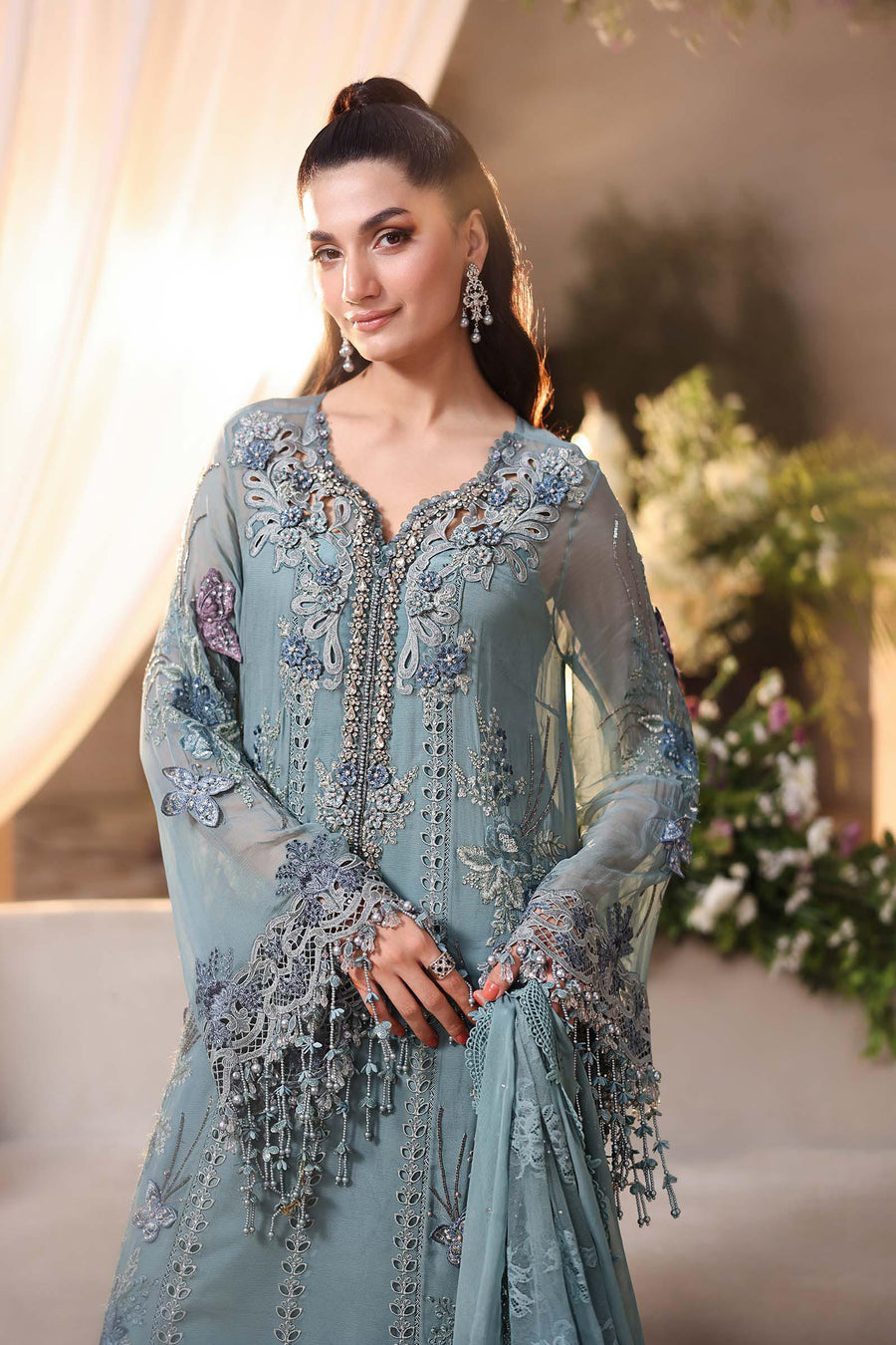 Maria B Embroidered Luxury Chiffon Unstitched 3Pc Suit MPC-26-106