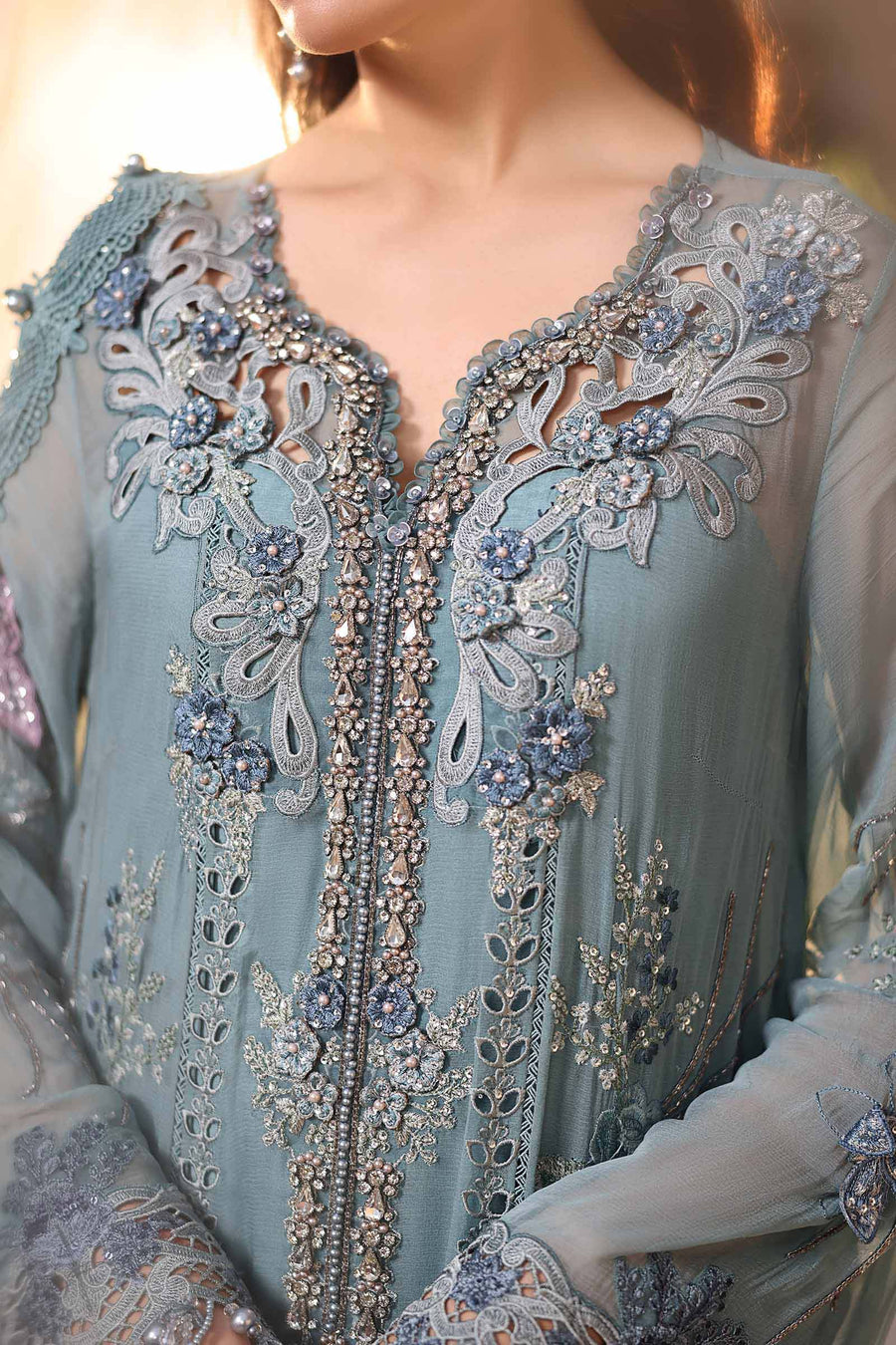 Maria B Embroidered Luxury Chiffon Unstitched 3Pc Suit MPC-26-106