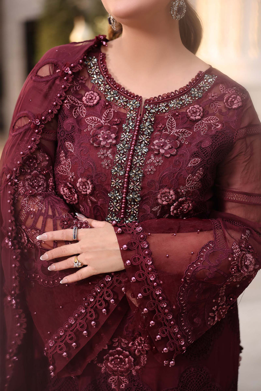 Maria B Embroidered Luxury Chiffon Unstitched 3Pc Suit MPC-26-108
