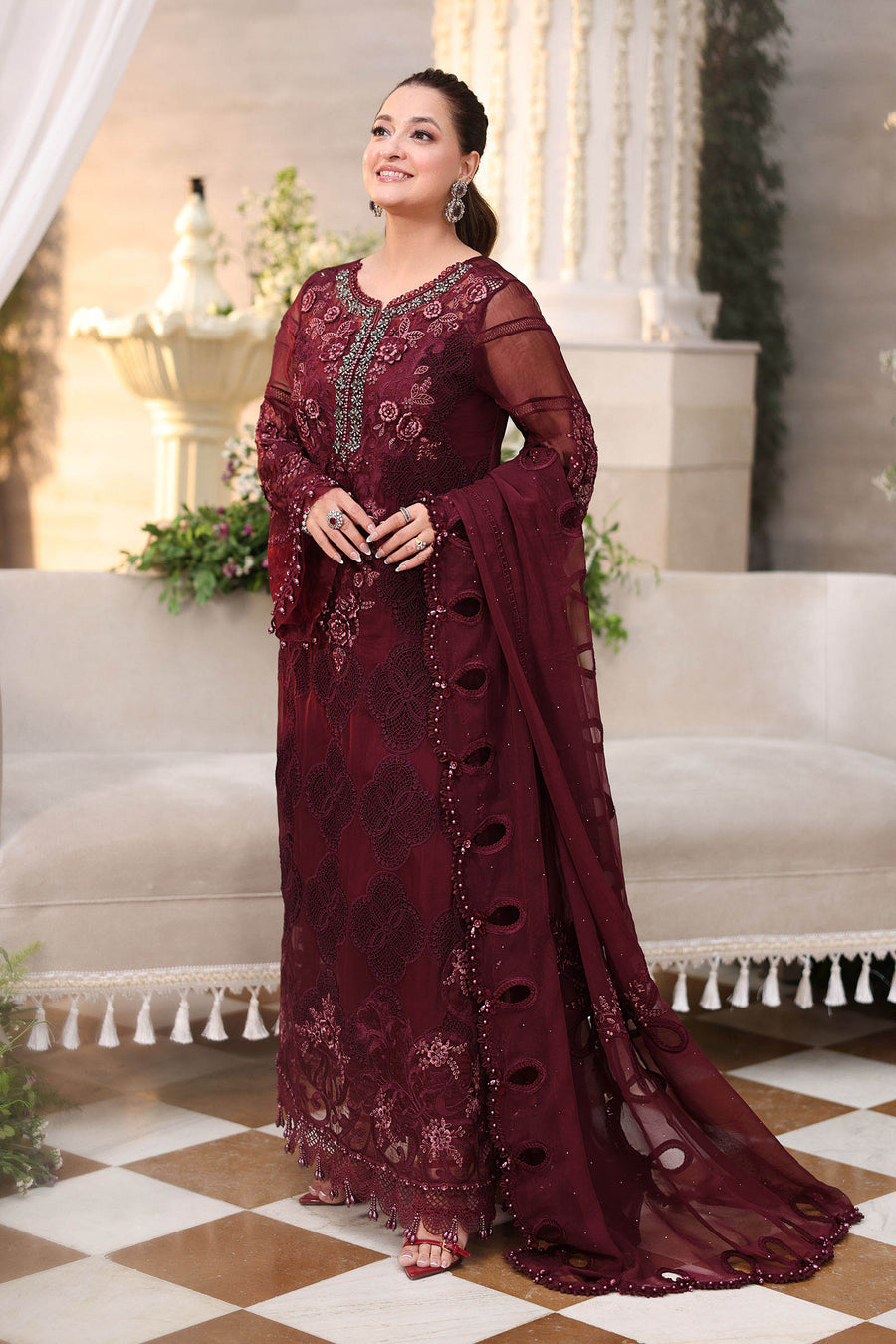 Maria B Embroidered Luxury Chiffon Unstitched 3Pc Suit MPC-26-108
