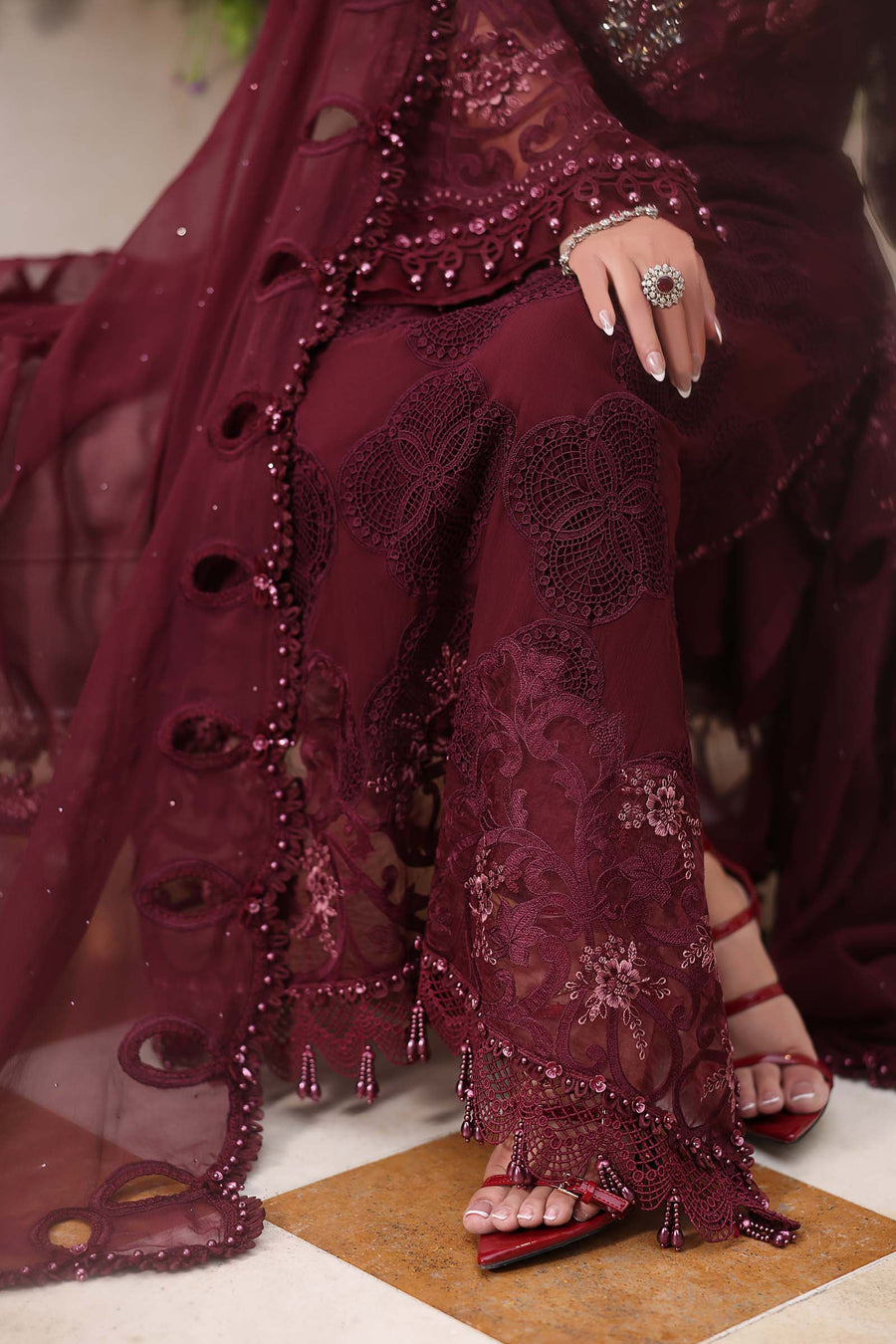 Maria B Embroidered Luxury Chiffon Unstitched 3Pc Suit MPC-26-108