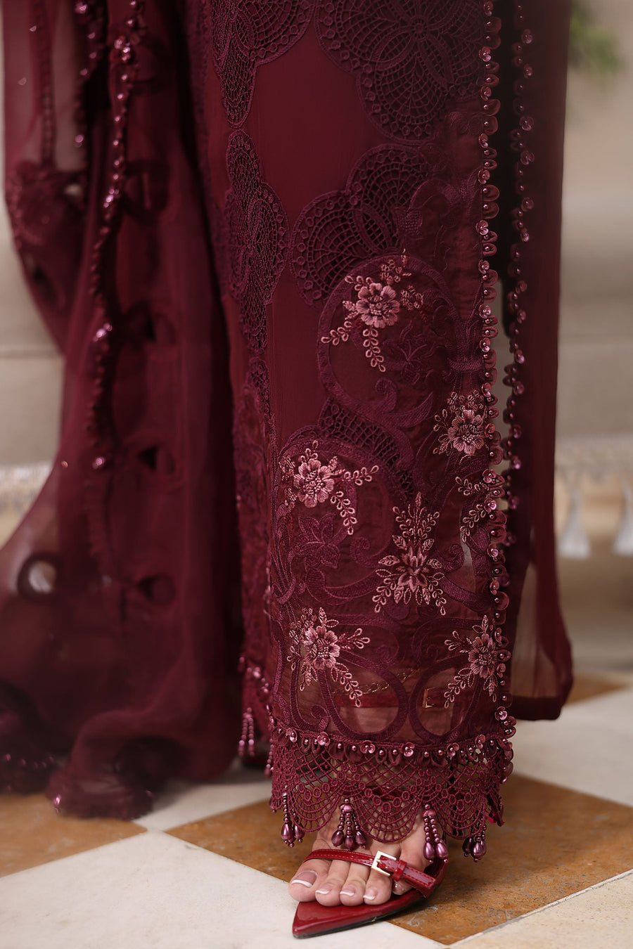 Maria B Embroidered Luxury Chiffon Unstitched 3Pc Suit MPC-26-108