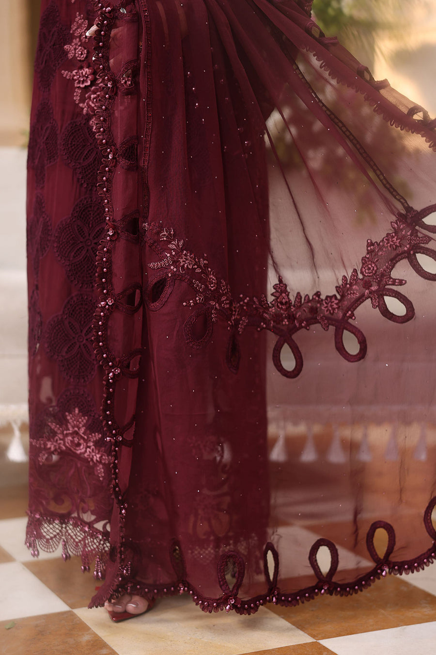 Maria B Embroidered Luxury Chiffon Unstitched 3Pc Suit MPC-26-108