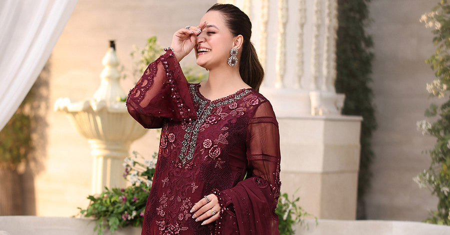 Maria B Embroidered Luxury Chiffon Unstitched 3Pc Suit MPC-26-108