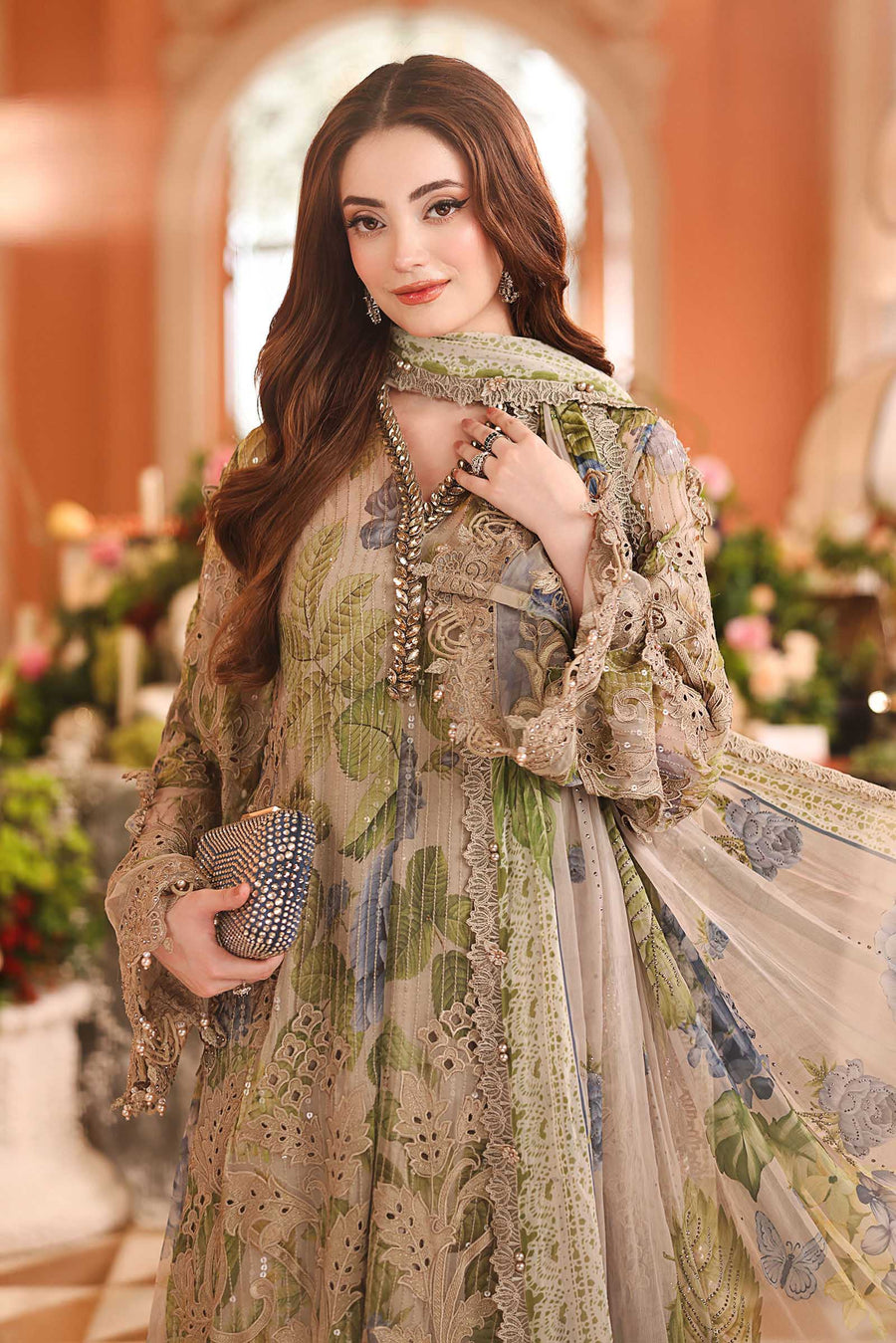 Maria.B Embroidered Luxury Chiffon Unstitched 3Pc Suit MPC-26-203