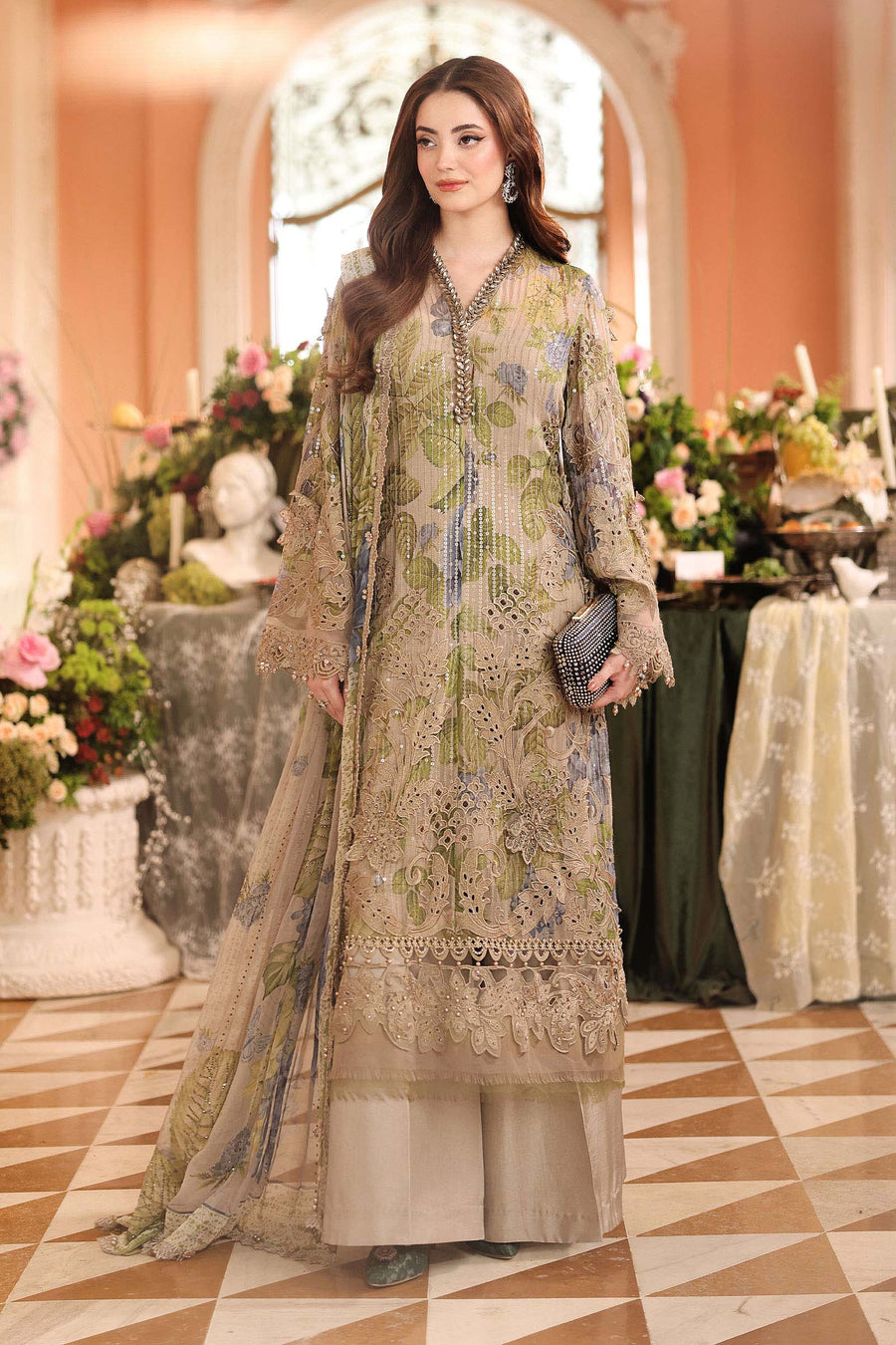 Maria.B Embroidered Luxury Chiffon Unstitched 3Pc Suit MPC-26-203