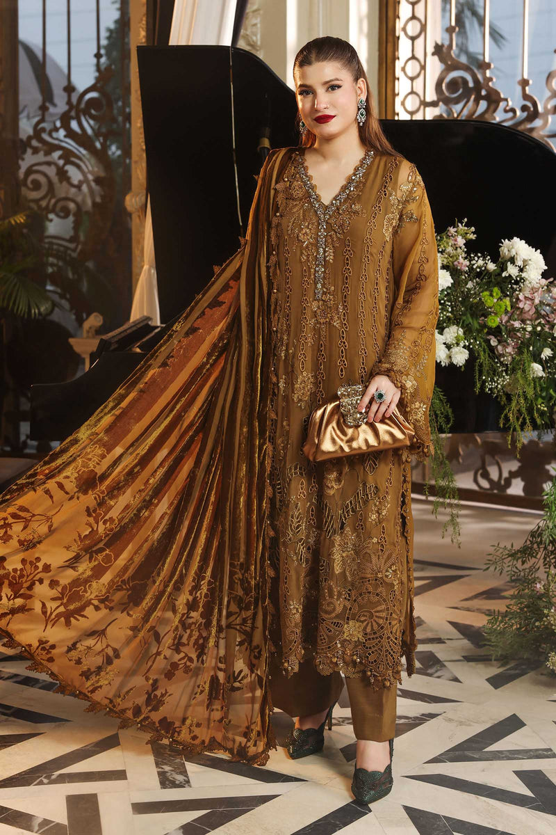 Maria.B Embroidered Luxury Chiffon Unstitched 3Pc Suit MPC-26-205