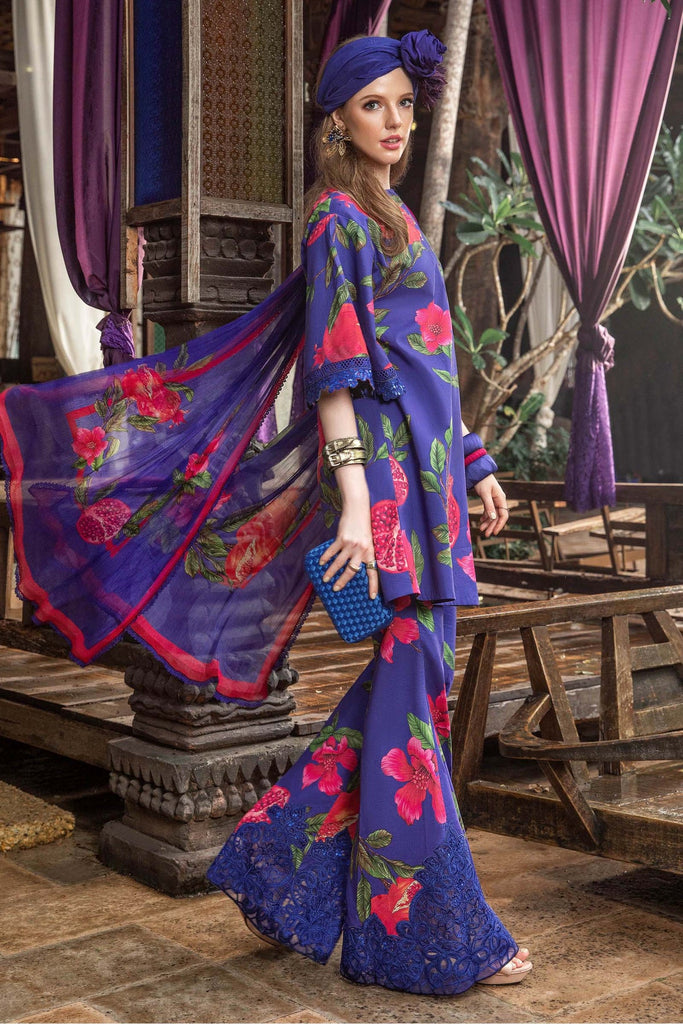 Maria.B M.Prints Unstitched Embroidered Lawn 3Pc Suit MPT-1803-B