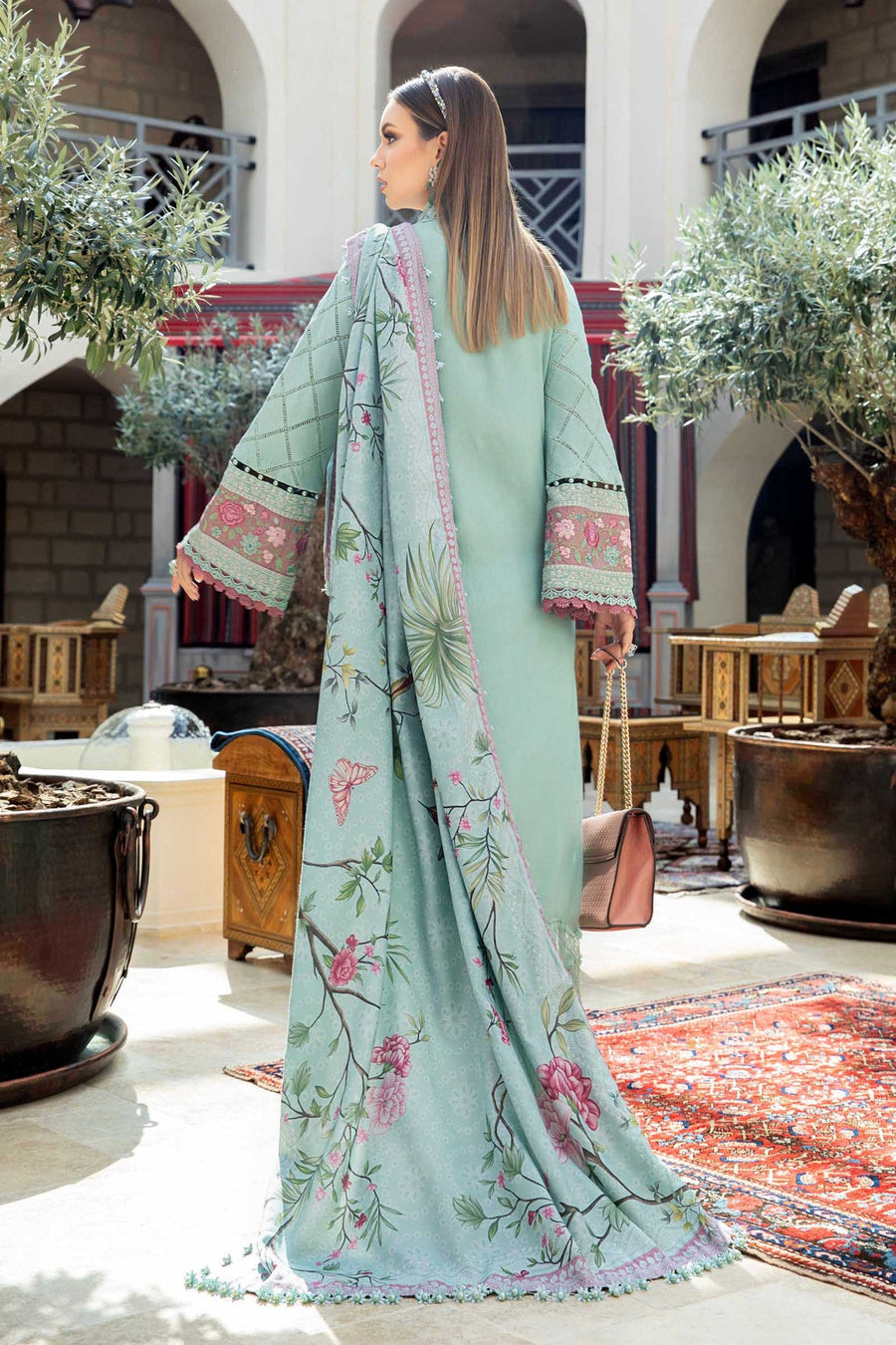 Maria.B MPrints Embroidered Linen Unstitched 3Pc Suit MPT-2001-A