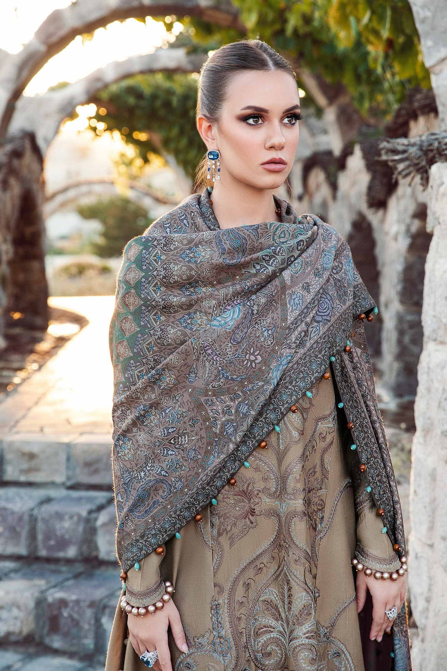 Maria.B MPrints Embroidered Linen Unstitched 3Pc Suit MPT-2003-A