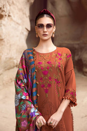 Maria.B MPrints Embroidered Linen Unstitched 3Pc Suit MPT-2004-A