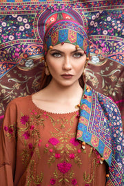 Maria.B MPrints Embroidered Linen Unstitched 3Pc Suit MPT-2004-A