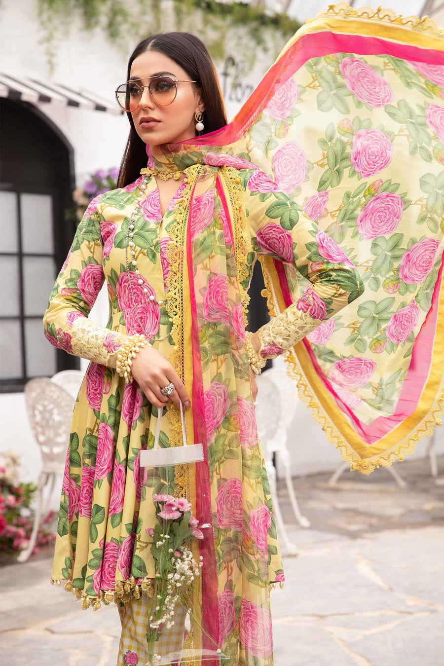 Maria.B M.Prints Unstitched Embroidered Lawn 3Pc Suit MPT-2103-A