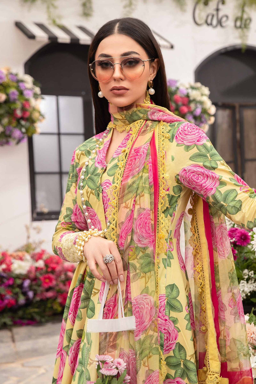 Maria.B M.Prints Unstitched Embroidered Lawn 3Pc Suit MPT-2103-A