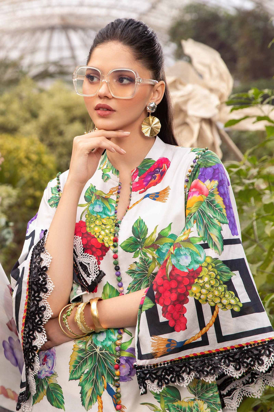 Maria.B M.Prints Unstitched Embroidered Lawn 3Pc Suit MPT-2108-A